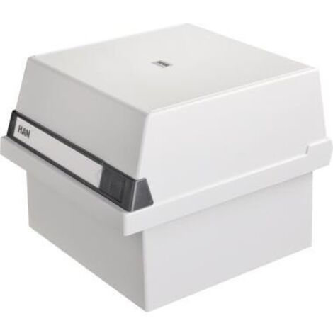 Karteikasten 23,5 x 19 x 25 cm (B x H x T) DIN A5 quer 800 Karten Polystyrol lichtgrau 1 Stützplatte