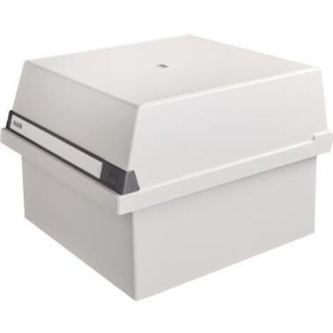 Karteikasten 33 x 24,2 x 36,5 cm (B x H x T) DIN A4 quer 1.300 Karten Polystyrol lichtgrau 2 Stützplatten