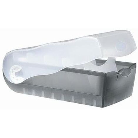 Karteikasten CROCO 12,1 x 8,5 x 24,6 cm (B x H x T) DIN A7 quer 900 Karten Polypropylen grau transluzent 5 Stützplatten