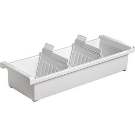Karteitrog 12,8 x 6,6 x 34,6 cm (B x H x T) DIN A7 quer 1.300 Karten Polystyrol lichtgrau 2 Stützplatten