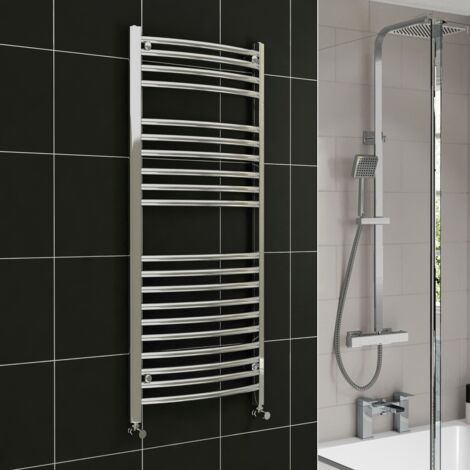 Kartel 1200 x 500mm Curved Towel Raidiator Rail Chrome