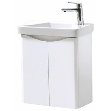 main image of "Kartell Cayo 2-Door Wall Hung Vanity Unit with Basin 500mm - White"
