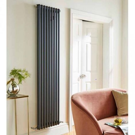 Kartell Laser Klassic Anthracite 1800mm x 335mm Double Column Vertical Radiator  - ALCL218007