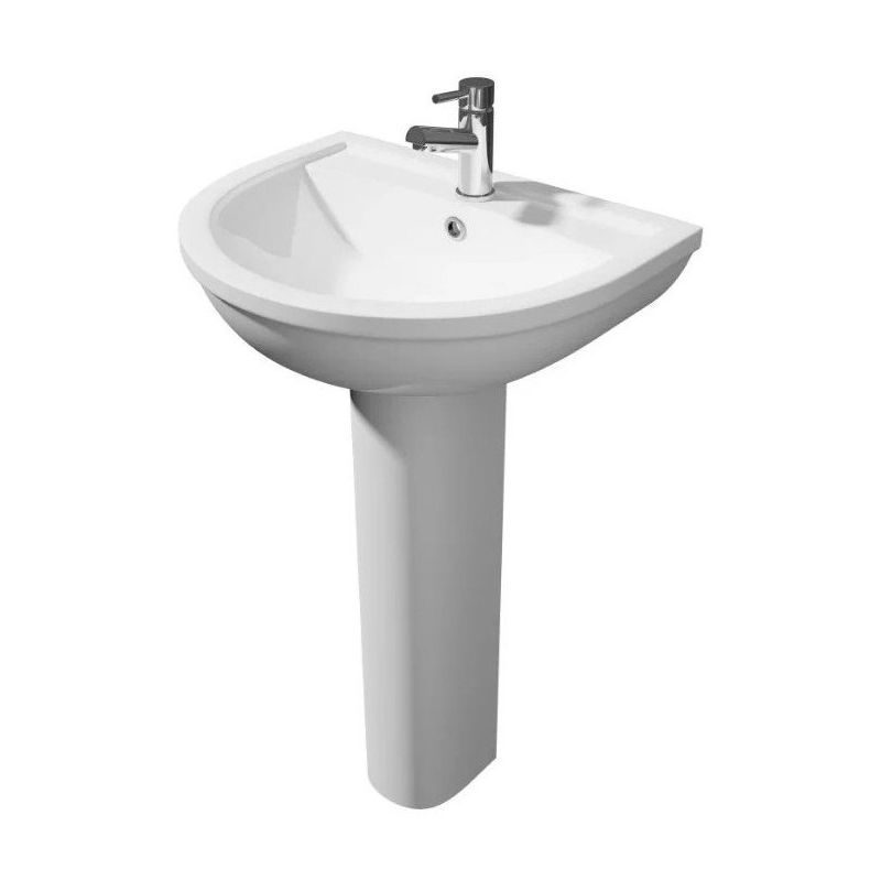 Kartell Lifestyle 1 Tap Hole Basin and Pedestal 500mm