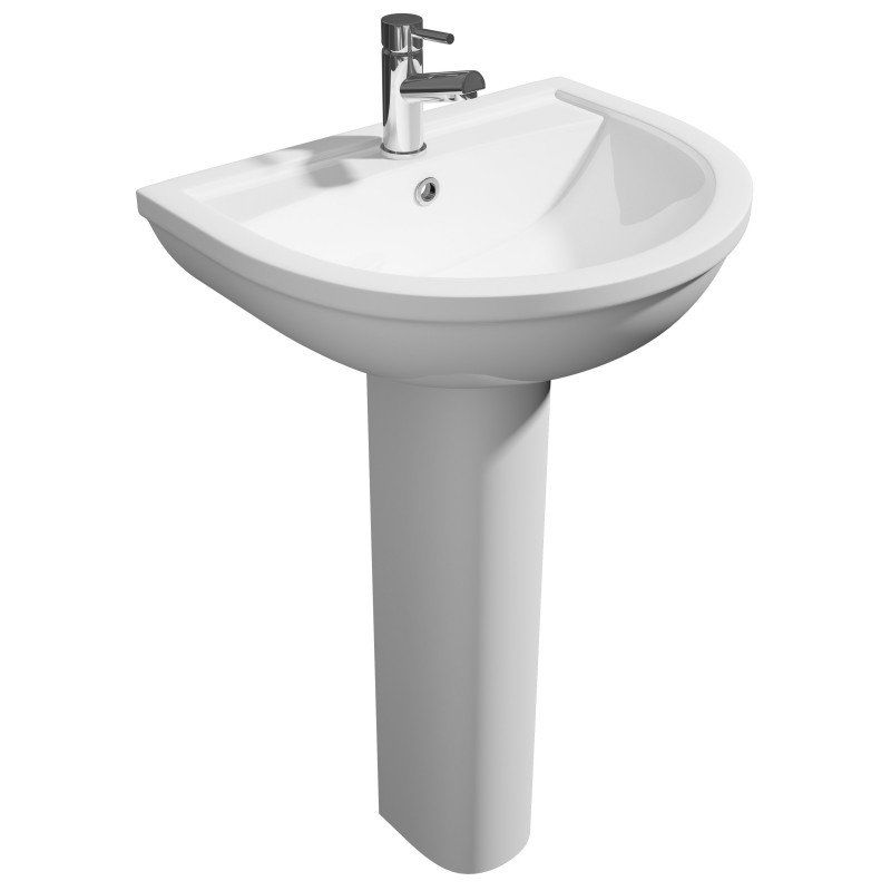 Kartell Lifestyle 1 Tap Hole Basin and Pedestal 550mm
