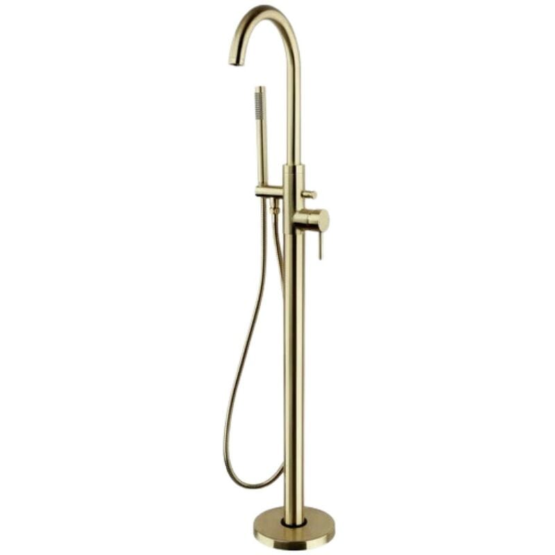 TAP145OT Brassware Ottone Freestanding Bath Shower Mixer, Brushed Brass - Brushed Brass - Kartell