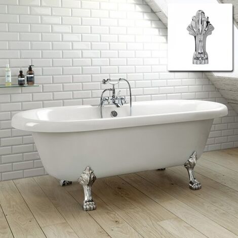 Kartell White Freestanding Bath With Chrome Leg 1750 x 760 mm
