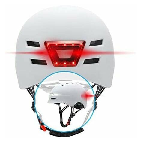 Kartokner - Casque vélo, Trottinette avec Feux Avant et arrière intégrés ME135