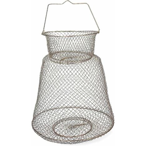 Kartokner Fishing Cage de Pêche Pliable Portable - En acier Fil Filet de Pêche Crabe Homard Anguille Hareng - 60x40cm