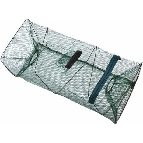Kartokner Fishing Filet de Pêche, Portable Plié Filet de Pêche Net Zipper Net Nasse à écrevisses Pliable Crevette Carpe Écrevisses Crabe Appâts Cast Mesh Piège