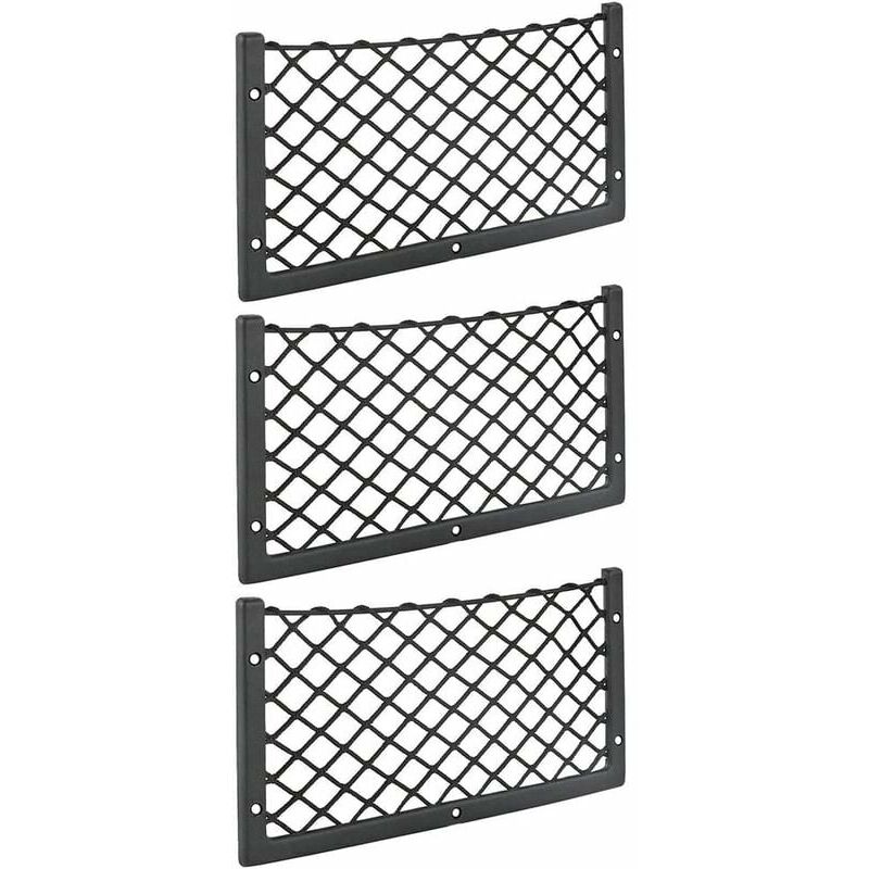 XVX - Kartokner - Lot de 3 filets de rangement pour voiture - 36 x 18 cm - Haute élasticité, filet de rangement pour bagages, magazines - T4 T5 T6