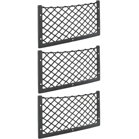 Kartokner - Lot de 3 filets de rangement pour voiture - 36 x 18 cm - Haute élasticité, filet de rangement pour bagages, magazines - T4 T5 T6 - Pour van, caravane, camping-car, camion
