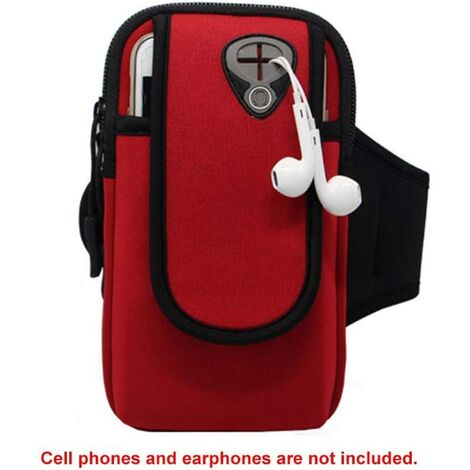 Kartokner Sac de Bras de Sport, Universal Running brassards téléphone Porte Pochette étui avec Trou d’écouteur pour iPhone XS Max/XS/X 8,Galaxy S10 Plus/S10/Note 9/S9/S8/S7/,Huawei and LG (Red)