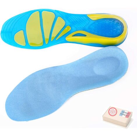 Kartokner Semelles Chaussures Gel - Nouveau 2020 - Une Paire - Soulage la Douleur - Idéale pour Le Sport, La Marche, La Course À Pied, La Randonnée（L)