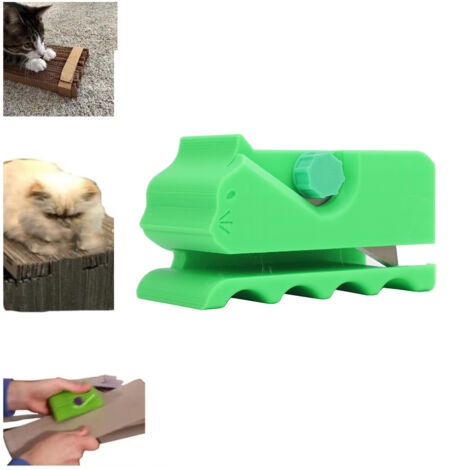 Kartonschneider für Katzenkratzbäume, 3D-gedruckt, DIY, ABS, 70 g, grün, Schneide- und Abstreifvorrichtung, DIY-Kartonkratzbaum für Katzen