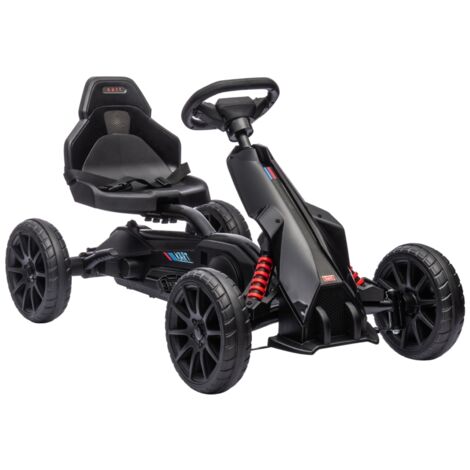 Kart,véhicule pour enfants avec siège réglable,véhicule à pédales,voiture à pédales avec frein à main,3-8 ans,extérieur,noir
