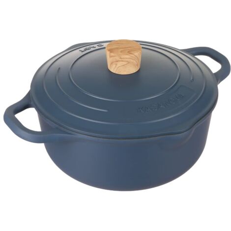 KASANOVA Casseruola Antiaderente vari colori Pot Art con Coperchio Innovativo, casseruola induzione, Ottimale per Stufati e Cotture Lente (Blu, 24 Cm)