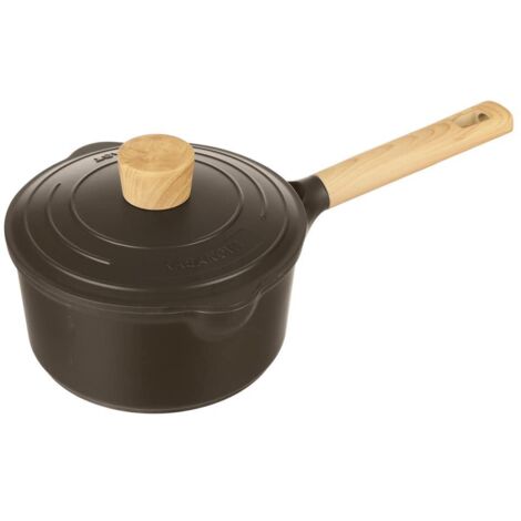 KASANOVA Casseruola Antiaderente vari colori Pot Art con Coperchio Innovativo, casseruola induzione, Ottimale per Stufati e Cotture Lente (Nero, 18 Cm)