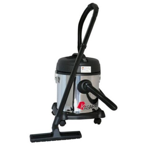 Kasart Bidone aspiratutto wet&dry 1200W 20L in acciaio inox per liquidi e solidi multifunzione con accessori