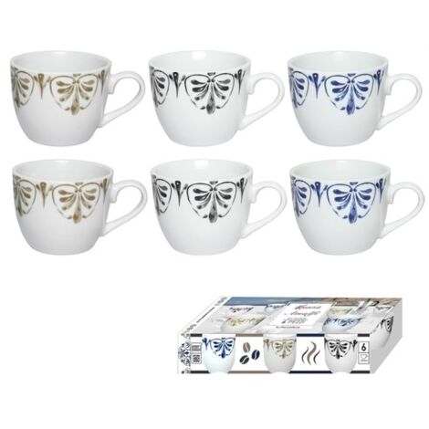 KASAVIVA SET 6 TAZZINE E PIATTINI AMALFIIN PORCELLANA
