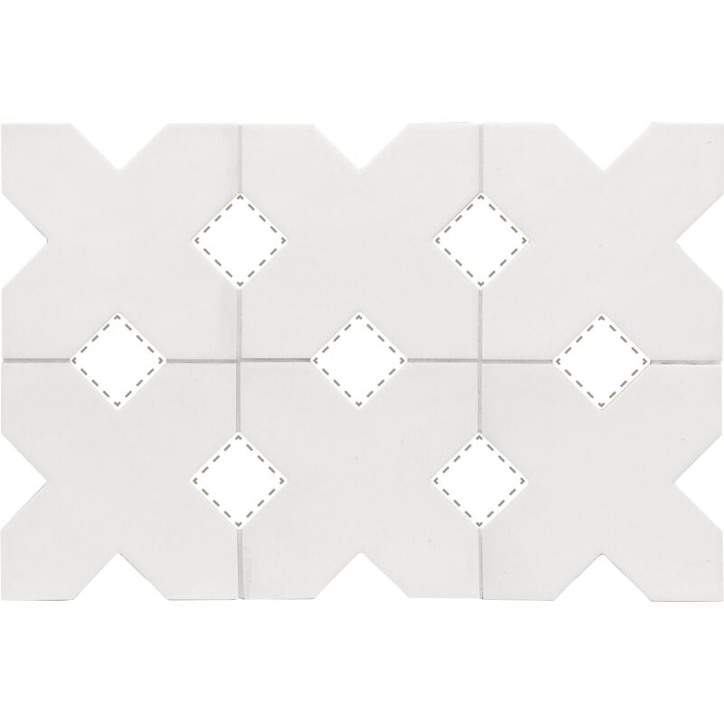 Carrelage sol / mur forme croix 12x12 cm kasbah base bone (vendu par boite de 0,50m2)