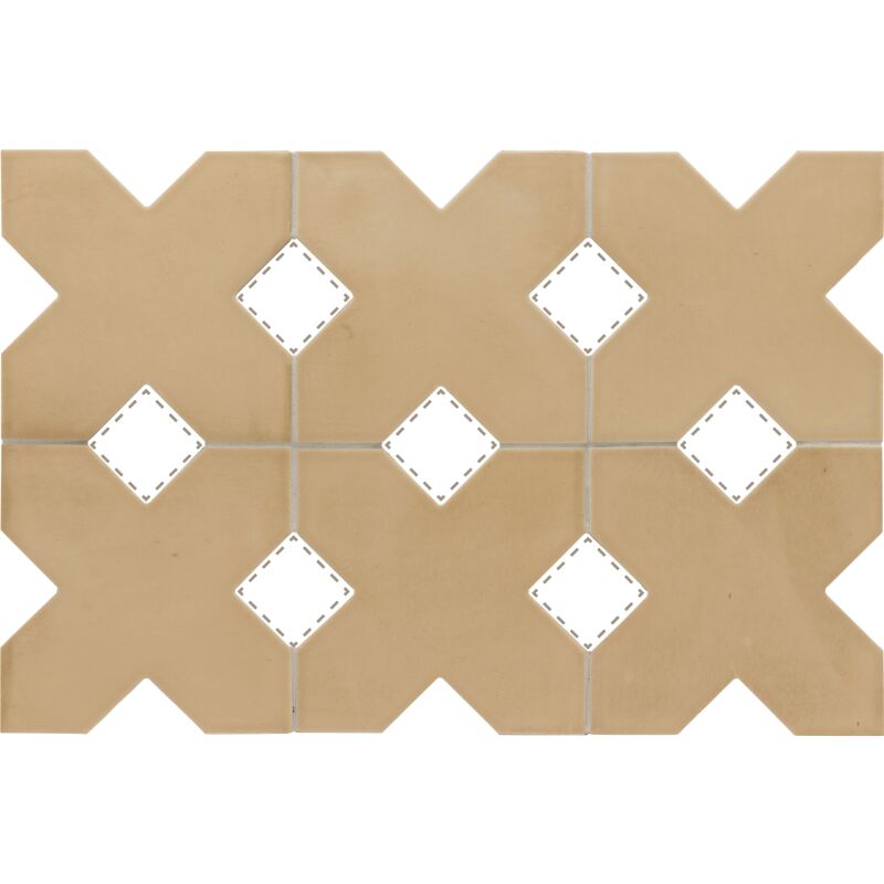 Carrelage sol / mur forme croix 12x12 cm kasbah base fawn (vendu par boite de 0,50m2)