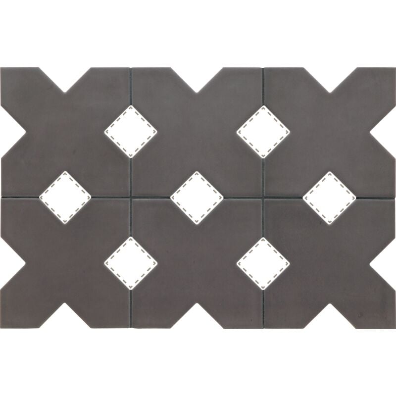Carrelage sol / mur forme croix 12x12 cm KASBAH BASE MUD (vendu par boite de 0,50m2)