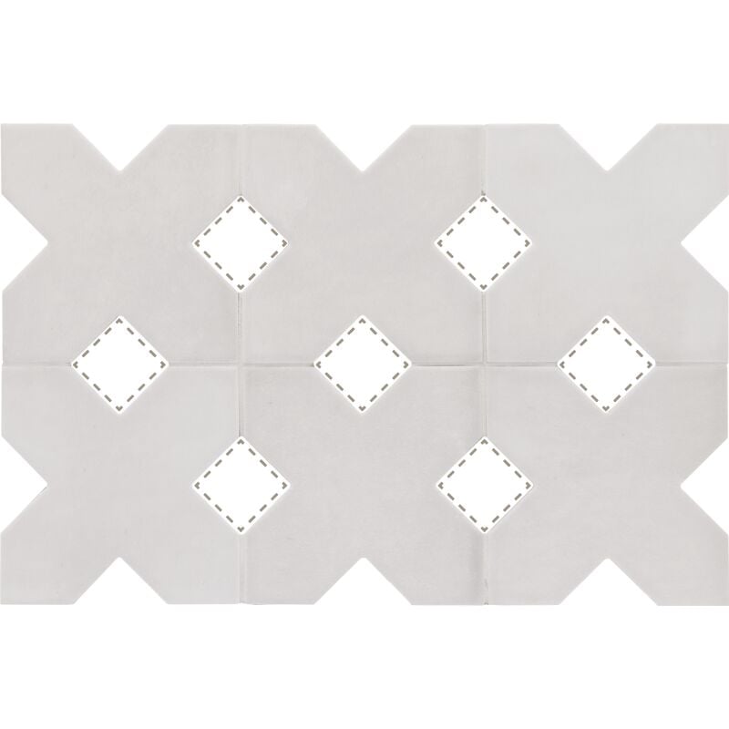 Carrelage sol / mur forme croix 12x12 cm kasbah base smoke (vendu par boite de 0,50m2)