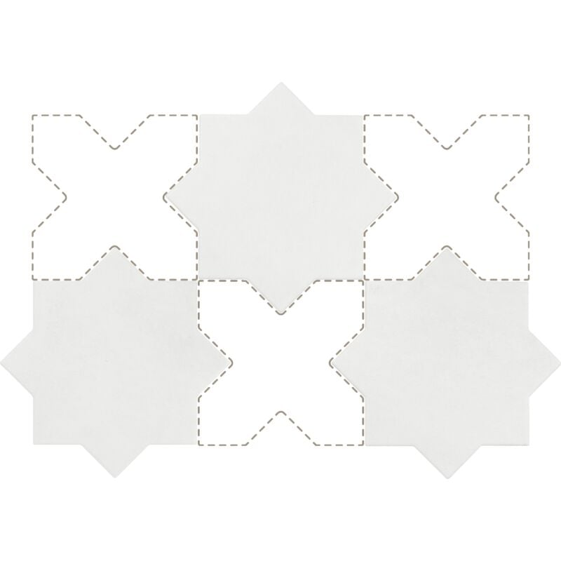 Carrelage sol / mur forme étoile 16,8x16,8 cm kasbah star bone (vendu par boite de 0,50m2)