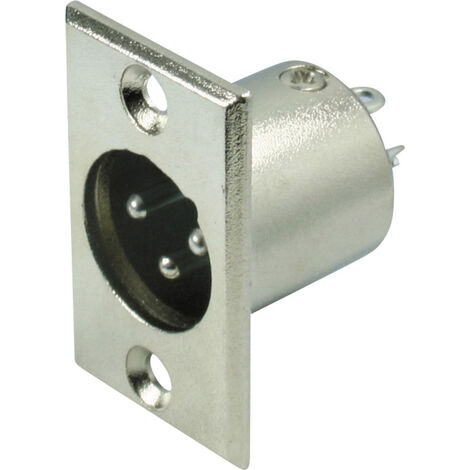 Kash 55001 XLR-Steckverbinder Flanschstecker Polzahl: 3  Silber 1 St.