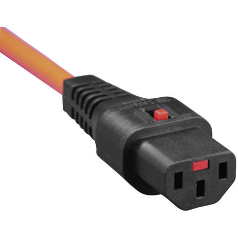 Kash  Kaltgeräte-Anschlusskabel Kaltgeräte-Buchse C13 - Schutzkontakt-Winkelstecker  Schwarz, Orange