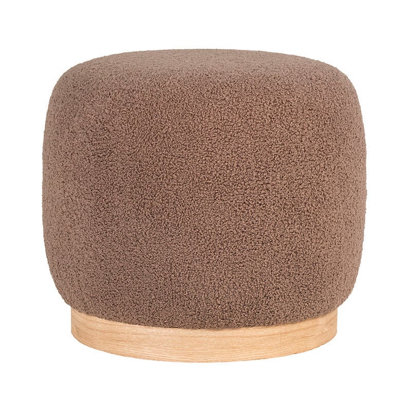 Kasia - pouf - en tissu bouclette - marron