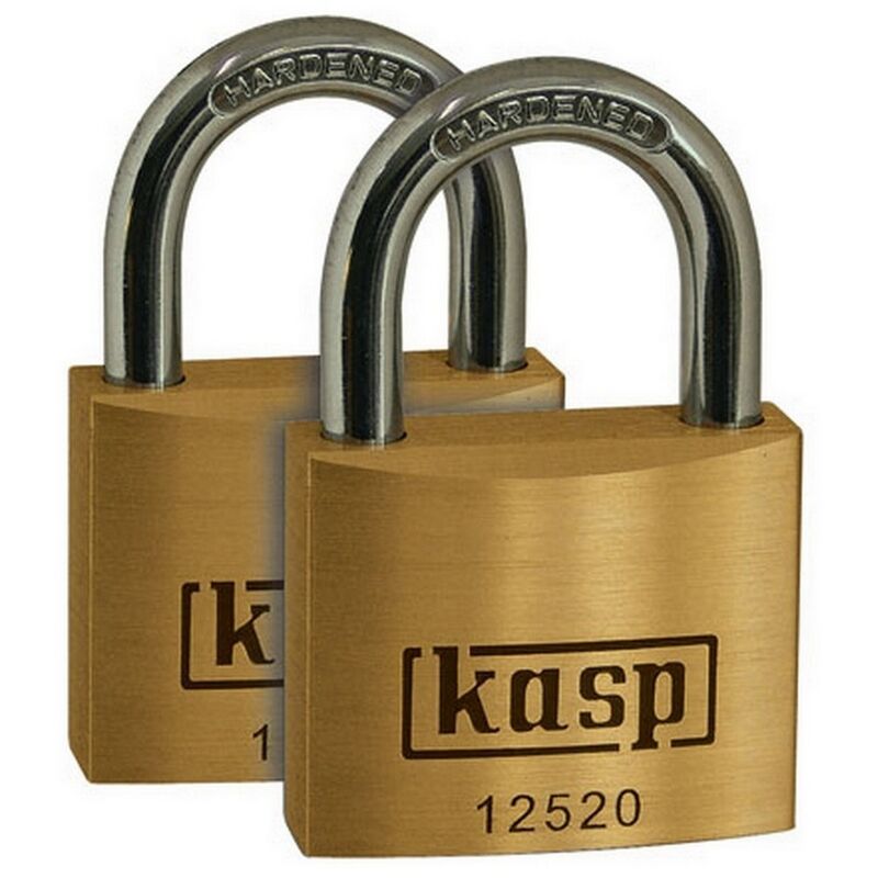 K125 Premium Brass Padlock 20mm Twin Pack - Kasp