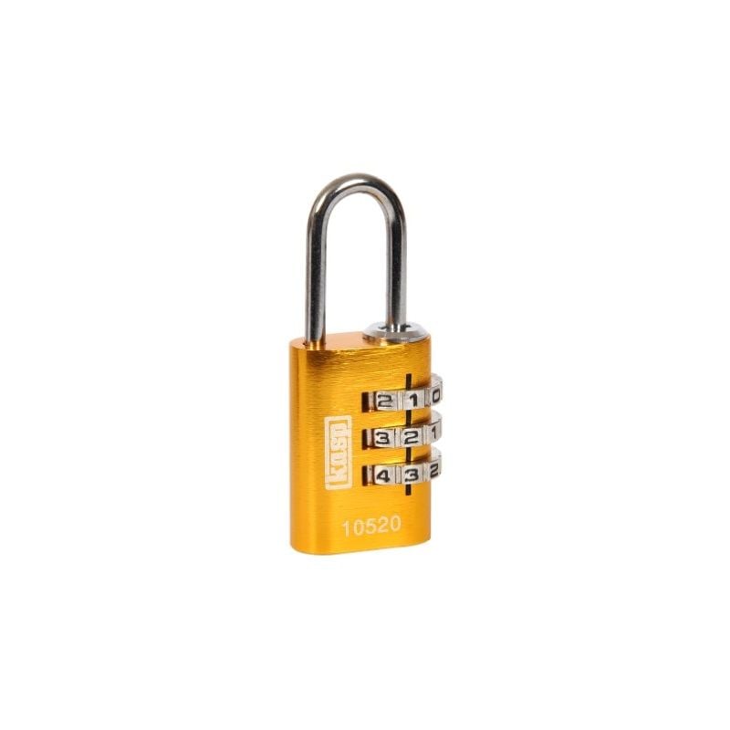 Kasp K10520 Cadenas À Combinaison Aluminium 20 Mm Jaune