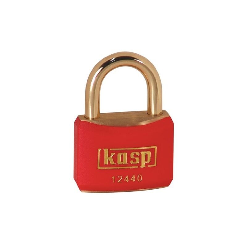 K12440REDA1 cadenas en laiton de couleur 40 mm s'entrouvant rouge - Kasp