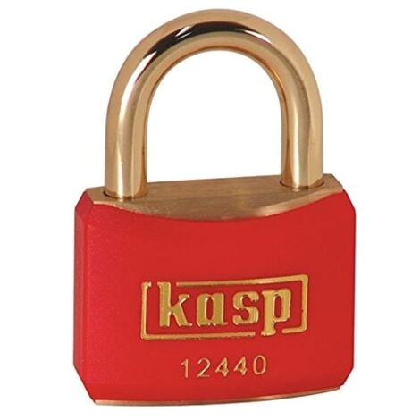 KASP K12440REDD LUCCHETTO IN OTTONE, 40 MM, ARCO IN OTTONE, ROSSO