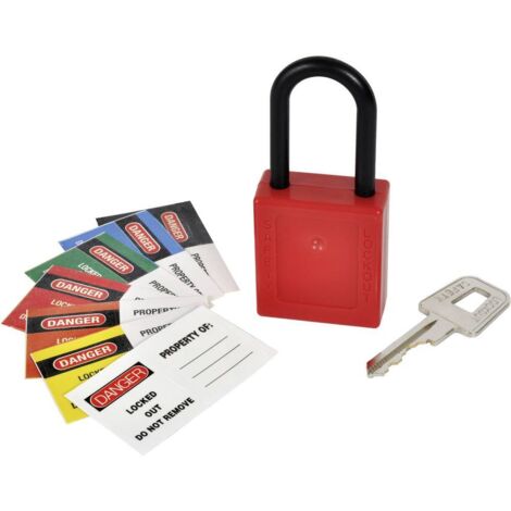 Kasp K80040 Cadenas fermeture différente anti-étincelles rouge avec serrure à clé V013051