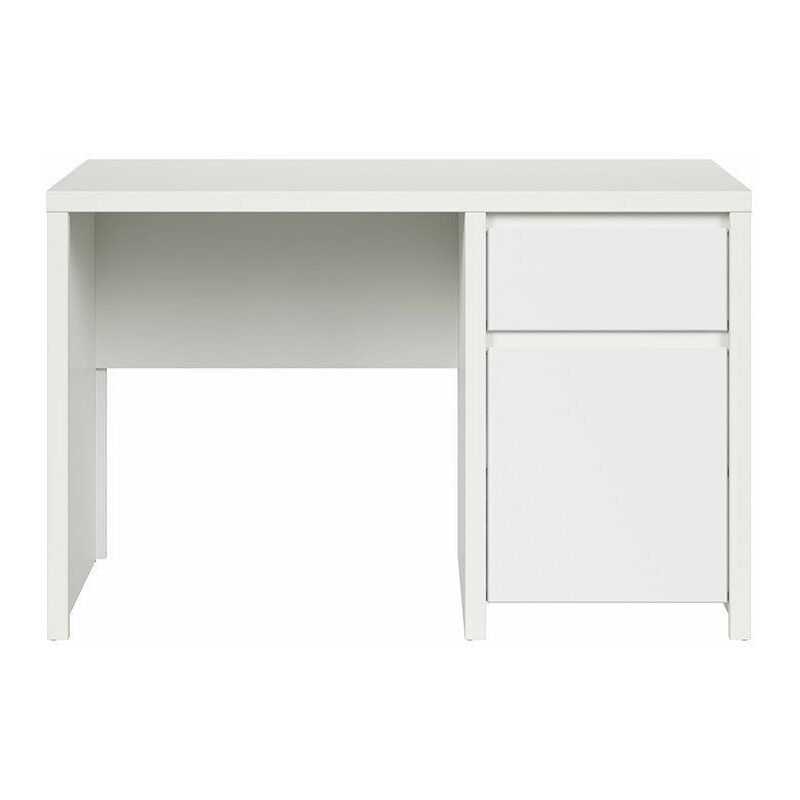 kaspiano - bureau chambre/cabinet/bureau style scandinave 120x65x77 cm tiroir table d'ordinateur blanc