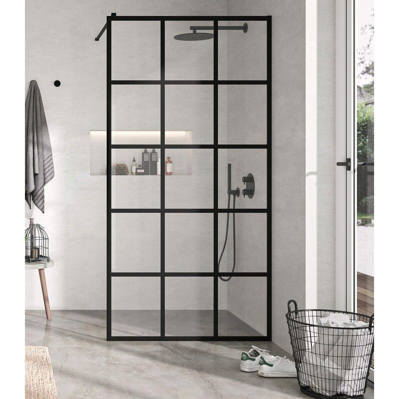 

KASSANDRA FR103 FRESH Fijo Ducha Aluminio Negro Mate Decor Cuadro - Medida: 110 CMS