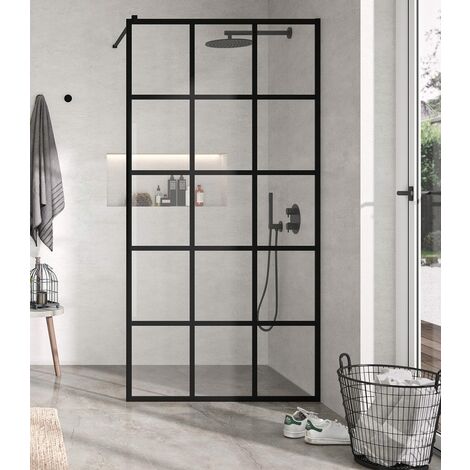 KASSANDRA FR103 FRESH Fijo Ducha Aluminio Negro Mate Decor Cuadro - Medida: 80 cms - ref: FR10305ICS195080