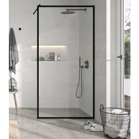 KASSANDRA FR103 FRESH Fijo Ducha Aluminio Negro Mate Transparente - Medida: 90 CMS - ref: FR1030518S195090