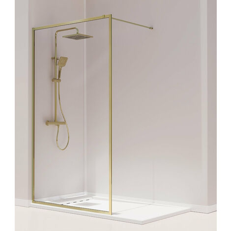 KASSANDRA FR103 FRESH Mampara Ducha Fija Oro Cepillado - Medida: 120 cm. - ref: FR1033618S195120