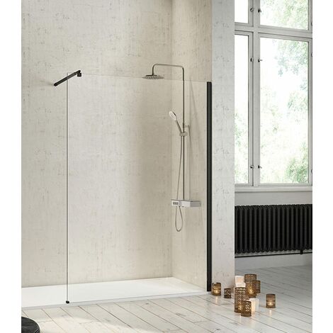 KASSANDRA FR643 FRESH Fijo Ducha Perfil Negro Transparente - Medida: 80 cms - ref: FR6430518S195079