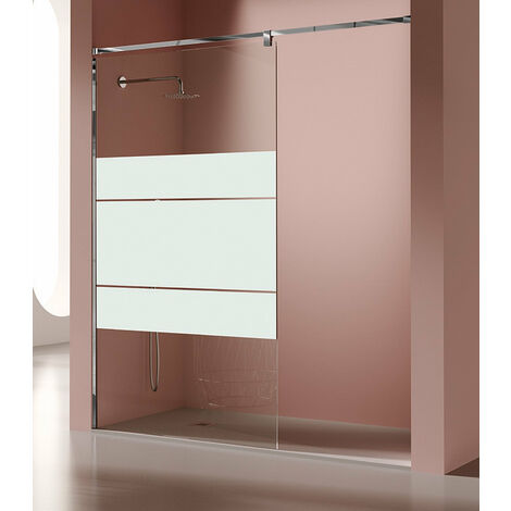KASSANDRA FS633 FRESH SALOMON Mampara Fijo Ducha Inox Brillo Decorado - Medida: 90 cm - ref: FS63312CLS200090