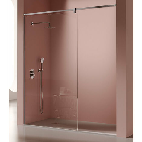 KASSANDRA FS633 FRESH SALOMON Mampara Fijo Ducha Inox Brillo Transparente - Medida: 70 cm - ref: FS6331218S200070