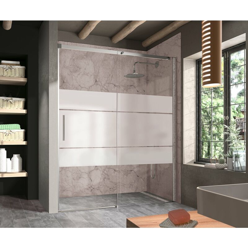 

LU102 LUNA Mampara Ducha Corredera Decorada - Medida: 132-136 CMS - Kassandra