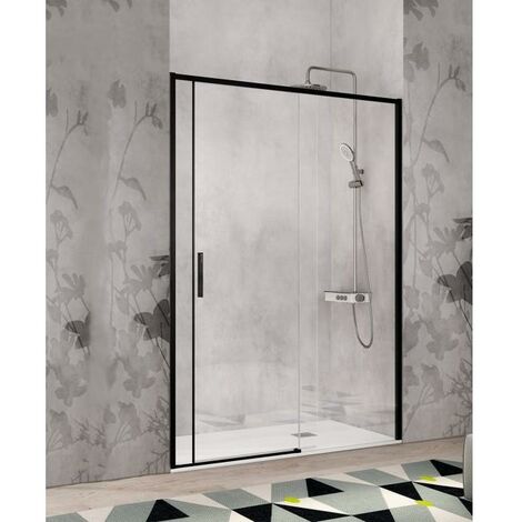 KASSANDRA MS102 MASELA Fijo+Puerta Corredera Negro Mate - Medida: 119-120 cms - ref: MS1020516S119120