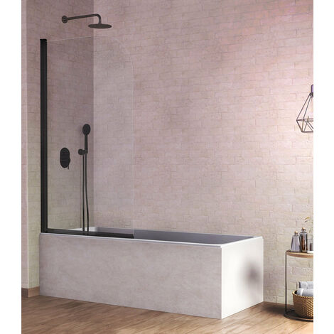 KASSANDRA RI570 RITA Mampara Abatible Para Bañera Negro Mate Transparente - ref: RI5700516S150085