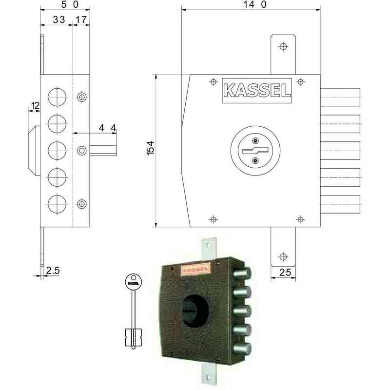 Kassel - serratura sic.triplice dx dm 1301