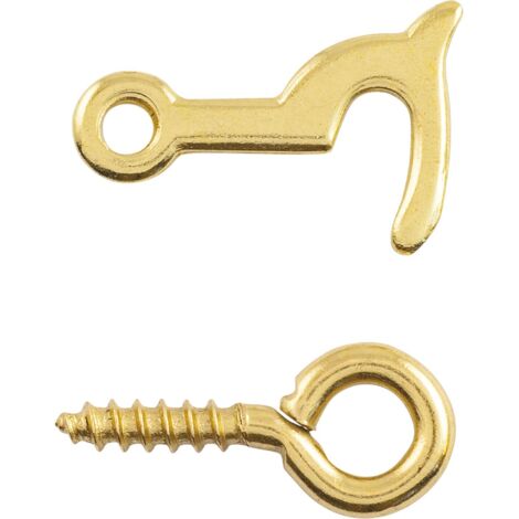 Kassettenhaken mit Ringschraube 20 mm, Stahl vermessingt